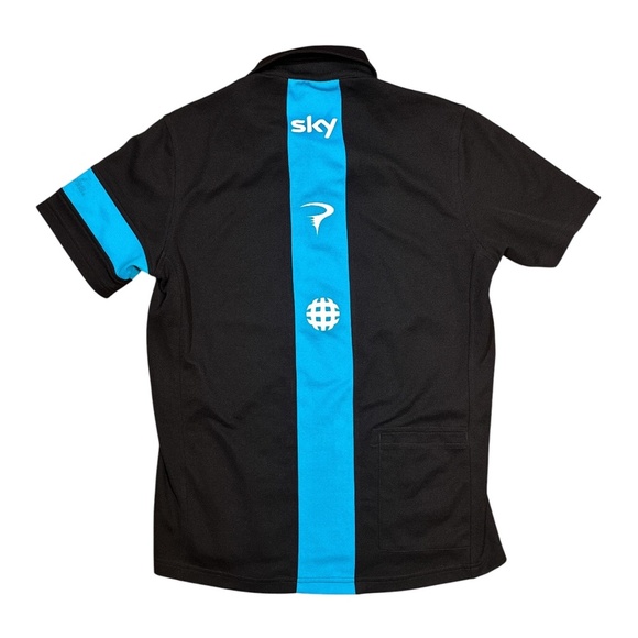 Rapha Sky Pro Cycling Team Black Pique Cycling Polo Shirt Black Mens Medium - Picture 2 of 9